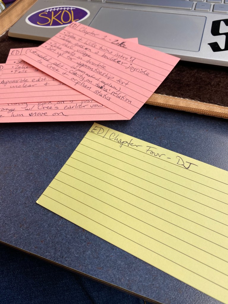 Multicolored notecards with writing on them